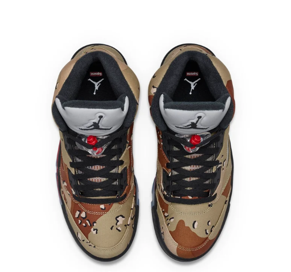 Air Jordan 5 Retro x Supreme 'Desert Camo' Sneakers 824371-201