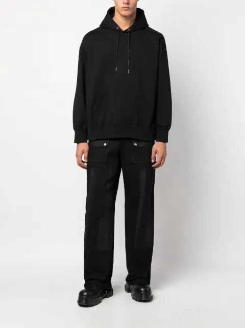 sacai cotton drawstring hoodie