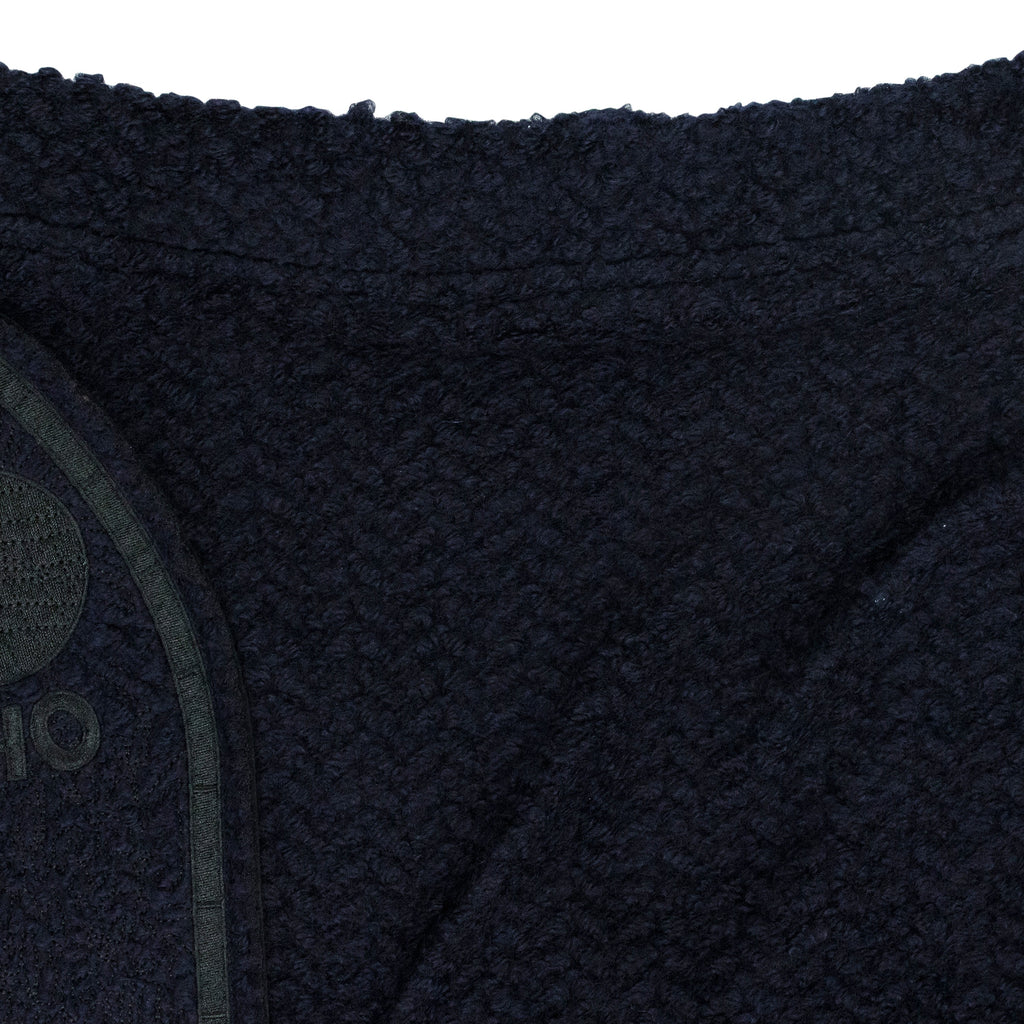 Black Gathered Collegiate Pullover Sweater