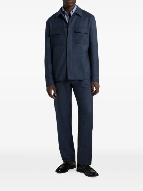 ETRO shacket in wool with arnica motif