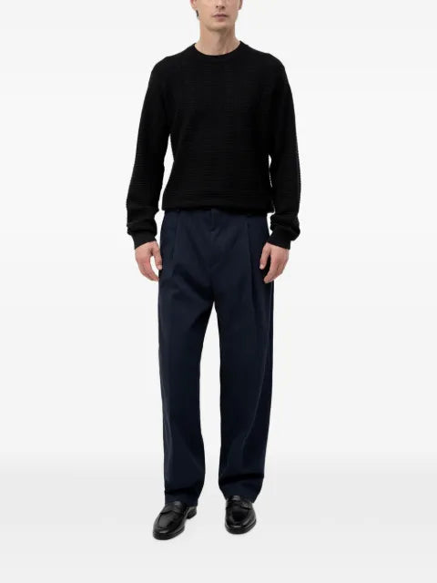 HUGO waffle-knit crew-neck sweater