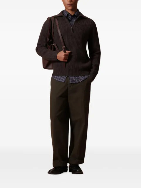 Ballantyne ribbed-knit half-zip sweater