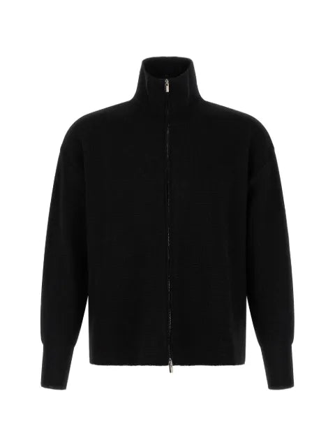 Ma'ry'ya high-neck zip-up cardigan