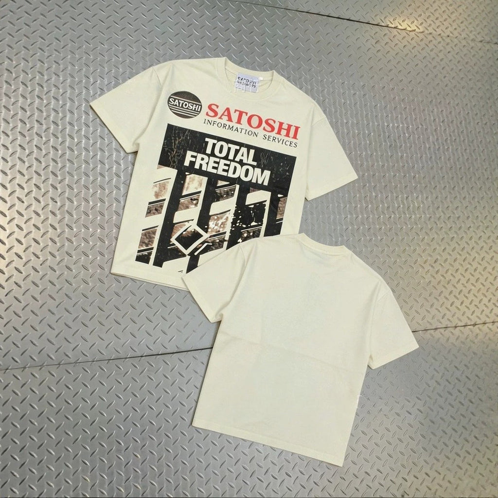Satoshi Nakamoto Vintage Washed Distressed Crew Neck T Shirt Unisex