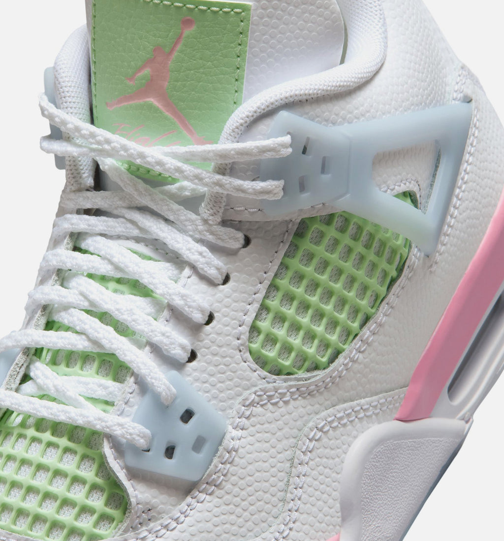 Air Jordan 4 Retro Medium Soft Pink Grade School – White/Medium Soft Pink/Half Blue