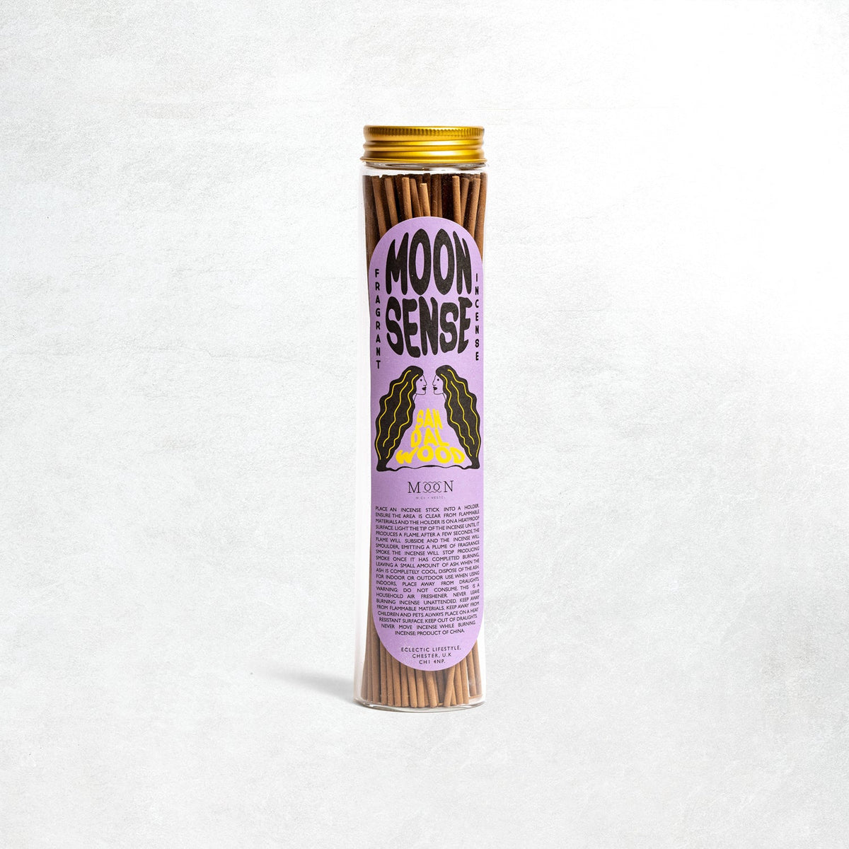 Wick + Vessel Moon Sense: Sandalwood - 100 Incense Stick Jar