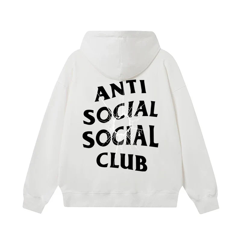 Anti Social Social Club Distressed White Hoodie