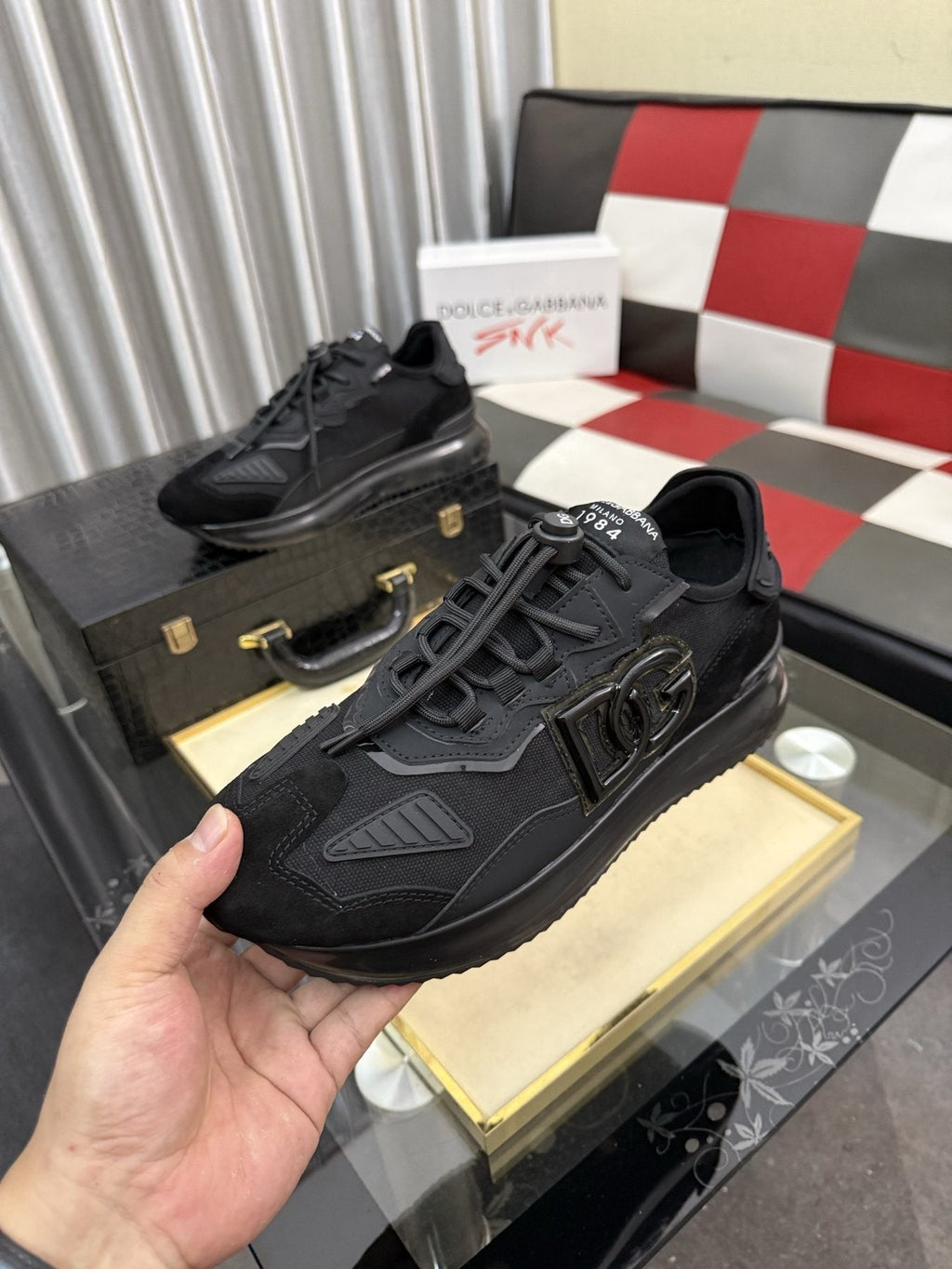 Dolce & Gabbana Black Paneled Sneakers