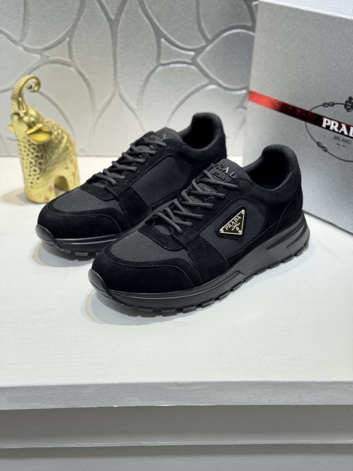 Prada Paneled Chunky-Sole Sneakers